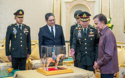 His Majest Received A Courtesy Call From The Chief of Defence Forces, Royal Thai Armed Forces