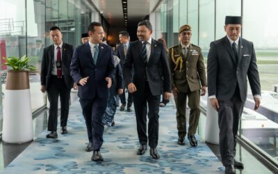 His Royal Highness arrive in Singapore